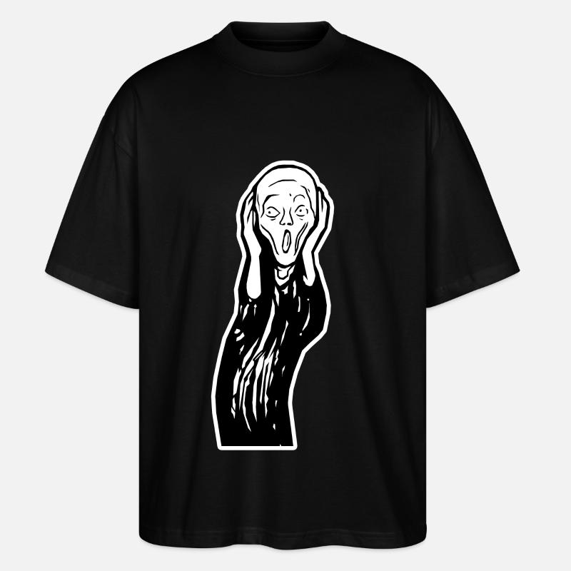 Schrei-Gesicht - Stanley/Stella Oversized Unisex Bio T-Shirt Blaster 2.0 - Schwarz