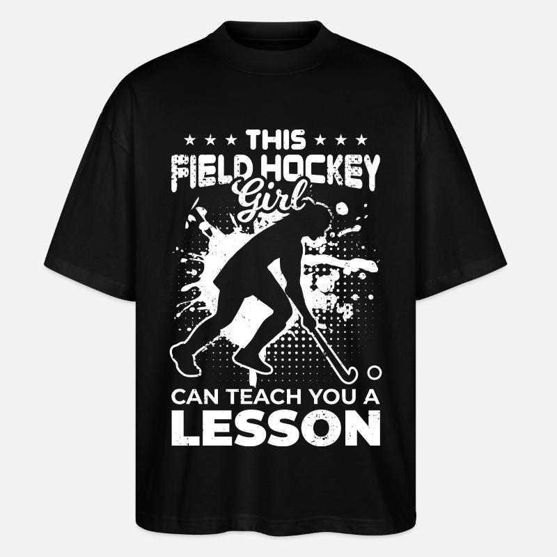 Hockey Mädchen - Stanley/Stella Oversized Unisex Bio T-Shirt Blaster 2.0 - Schwarz