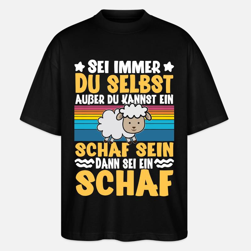 Schaf - Stanley/Stella Oversized Unisex Bio T-Shirt Blaster 2.0 - Schwarz