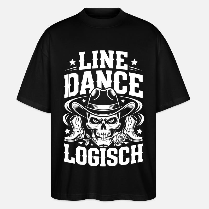 Cowboy en Ligne de Crâne - T-shirt bio Blaster 2.0 coupe oversize Stanley/Stella Unisexe - noir