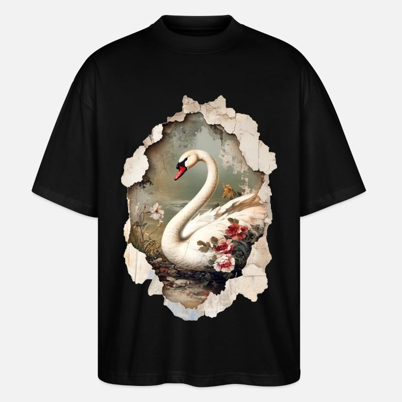 Schwan - Stanley/Stella Oversized Unisex Bio T-Shirt Blaster 2.0 - Schwarz