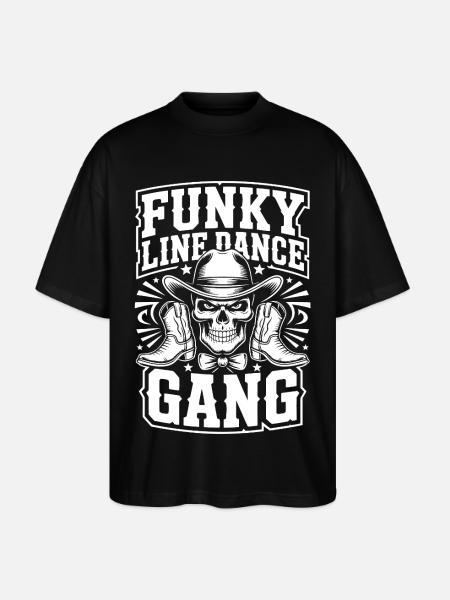 Funky Line-Dance Gang Skull - Stanley/Stella Oversized Unisex Organic T-shirt Blaster 2.0 - black