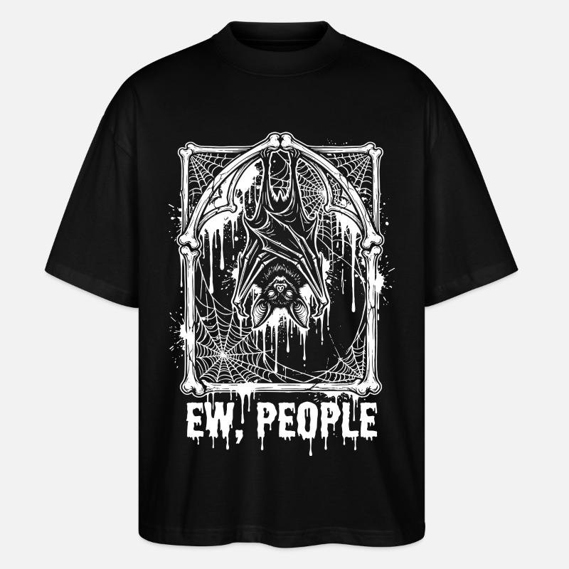Ew People Fledermaus Gothic - Stanley/Stella Oversized Unisex Bio T-Shirt Blaster 2.0 - Schwarz