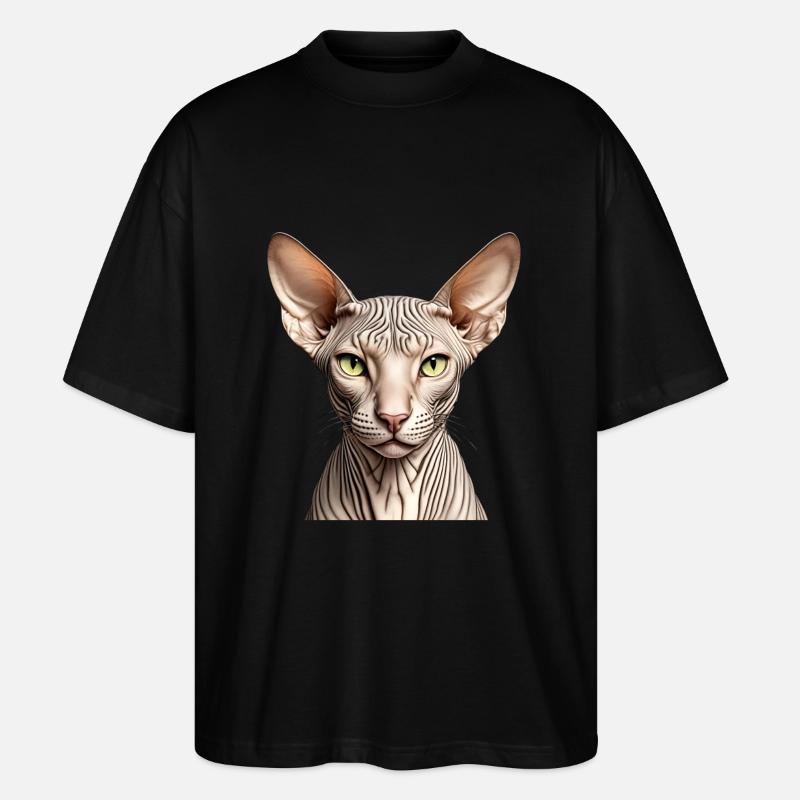 Chat Sphynx - T-shirt bio Blaster 2.0 coupe oversize Stanley/Stella Unisexe - noir