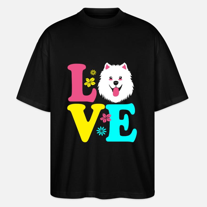 Samojede Hund Samoyed - Stanley/Stella Oversized Unisex Bio T-Shirt Blaster 2.0 - Schwarz