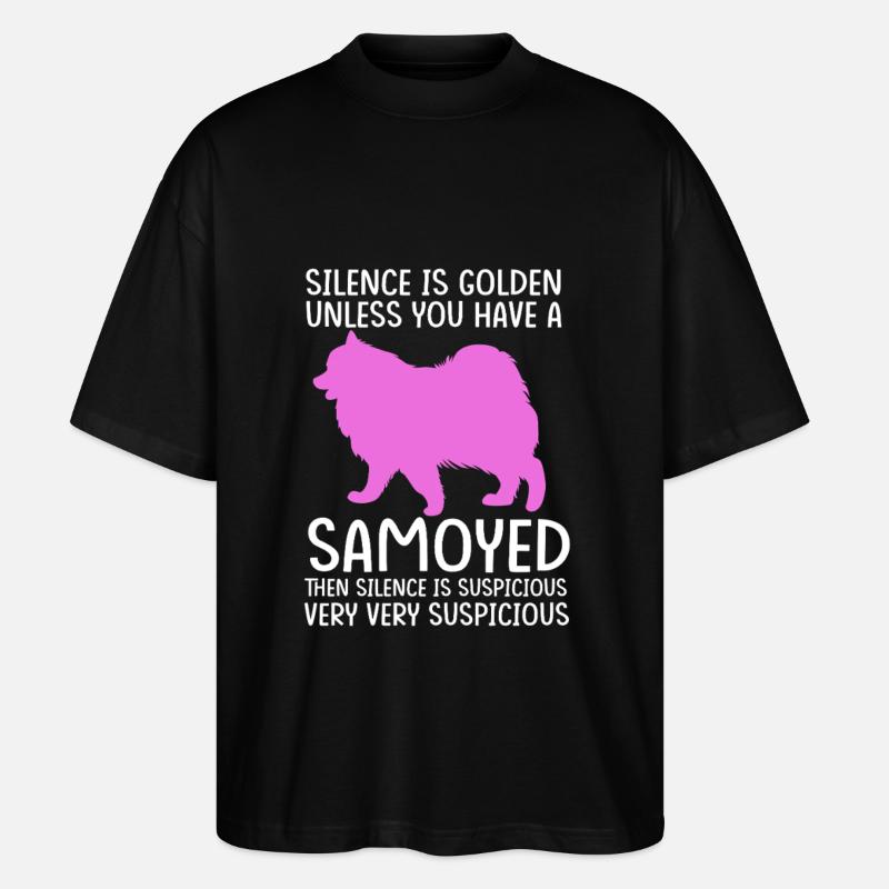 Samojede Hund Samoyed - Stanley/Stella Oversized Unisex Bio T-Shirt Blaster 2.0 - Schwarz
