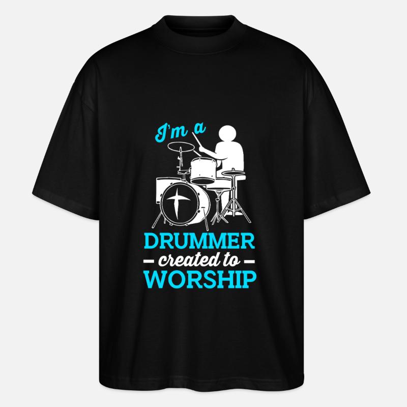 Baguettes Tambours Tambours Batteurs - T-shirt bio Blaster 2.0 coupe oversize Stanley/Stella Unisexe - noir