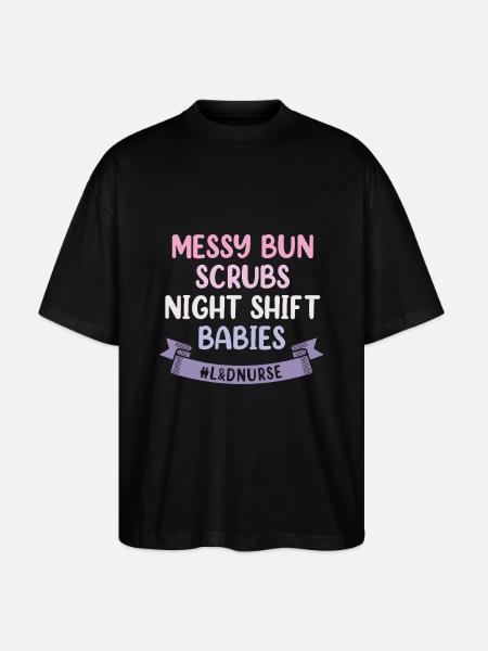 Entbindung Hebamme - Stanley/Stella Oversized Unisex Bio T-Shirt Blaster 2.0 - Schwarz