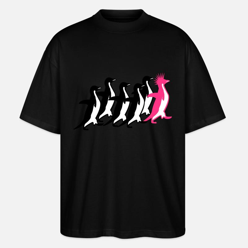 Pinguine Rudel - Stanley/Stella Oversized Unisex Bio T-Shirt Blaster 2.0 - Schwarz