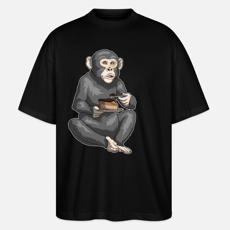 Gâteau d’anniversaire singe - T-shirt bio Blaster 2.0 coupe oversize Stanley/Stella Unisexe - noir