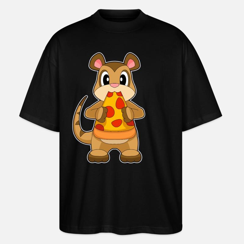 Pizza au suricate - T-shirt bio Blaster 2.0 coupe oversize Stanley/Stella Unisexe - noir
