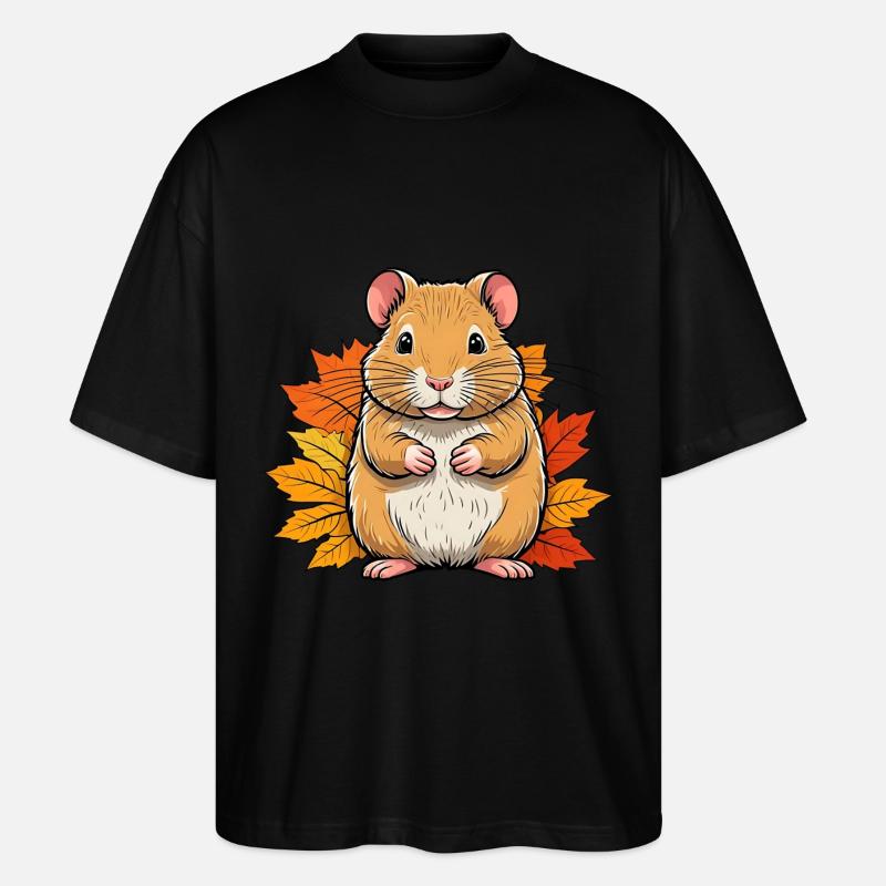 Halloween-Hamster / Herbstmaus - Stanley/Stella Oversized Unisex Bio T-Shirt Blaster 2.0 - Schwarz