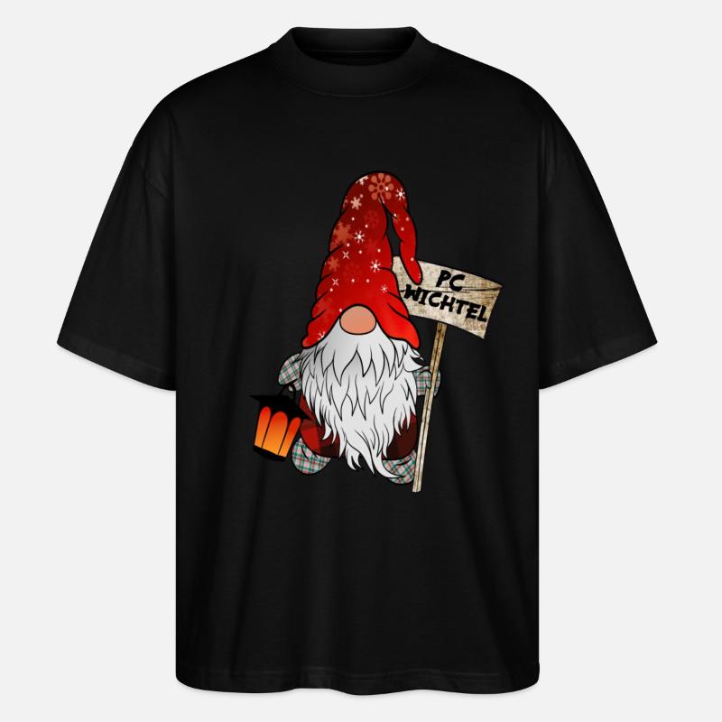PC Wichtel Weihnachtsgnom - Stanley/Stella Oversized Unisex Bio T-Shirt Blaster 2.0 - Schwarz