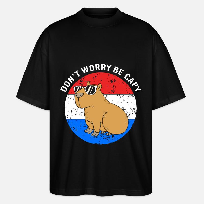 Capybara - Stanley/Stella Oversized Unisex Bio T-Shirt Blaster 2.0 - Schwarz