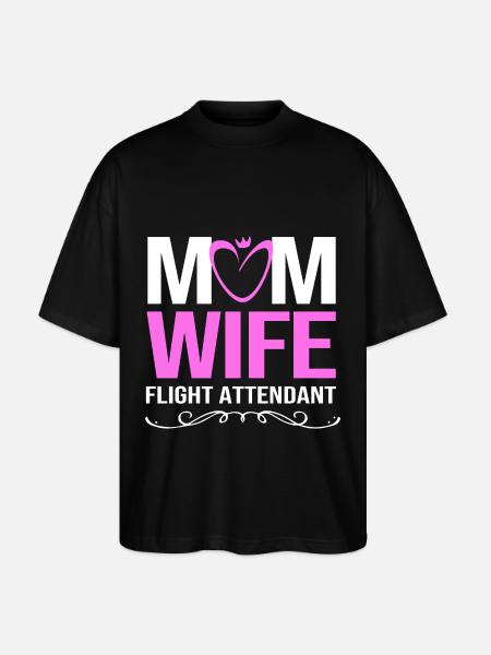 Stewardess Flight Attendant - Stanley/Stella Oversized Unisex Organic T-shirt Blaster 2.0 - black
