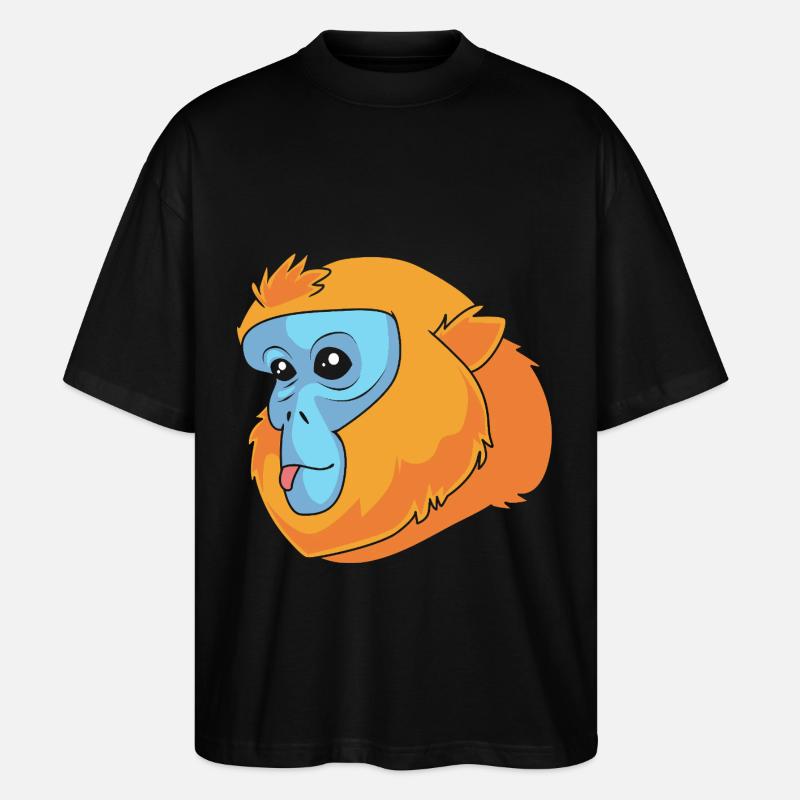 Snub-nosed monkey Monkey Chimpanzee - Stanley/Stella Oversized Unisex Organic T-shirt Blaster 2.0 - black
