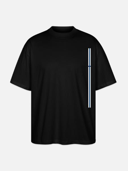 Finland Style Stripes - Stanley/Stella Oversized Unisex Organic T-shirt Blaster 2.0 - black