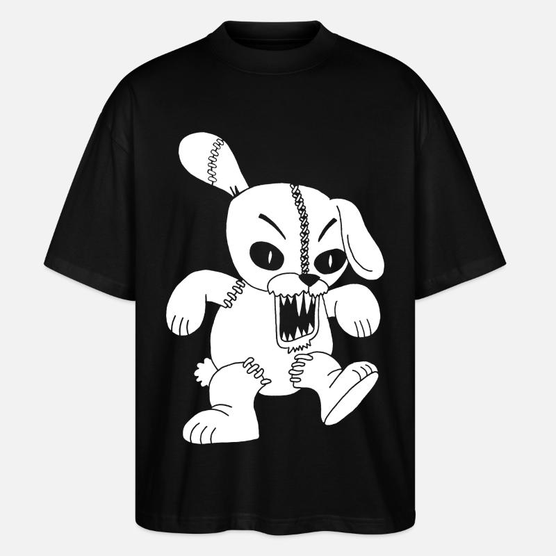 Lapin blanc monstrueux - T-shirt bio Blaster 2.0 coupe oversize Stanley/Stella Unisexe - noir