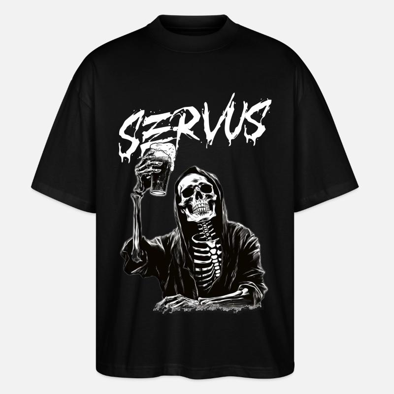 Grim Reaper à la bière - T-shirt bio Blaster 2.0 coupe oversize Stanley/Stella Unisexe - noir