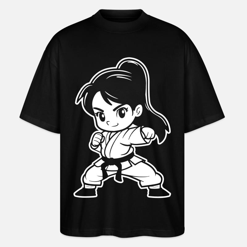 Petite Fille Karaté Bande Dessinée - T-shirt bio Blaster 2.0 coupe oversize Stanley/Stella Unisexe - noir