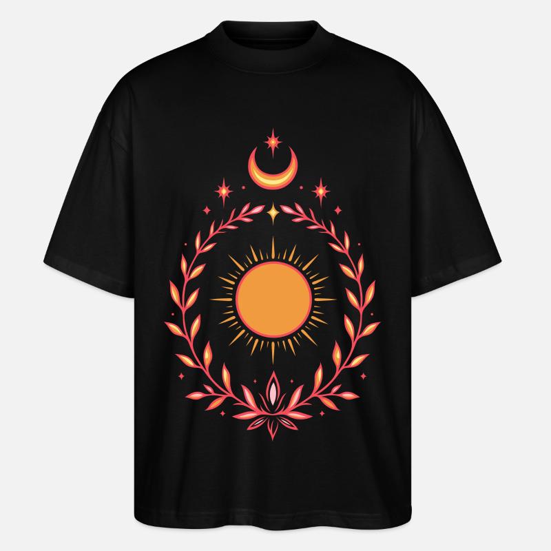Soleil d’été – Boho Litha Design - T-shirt bio Blaster 2.0 coupe oversize Stanley/Stella Unisexe - noir