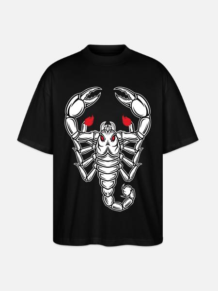 Skorpion-Maskottchen-Logo Sportspiel - Stanley/Stella Oversized Unisex Bio T-Shirt Blaster 2.0 - Schwarz