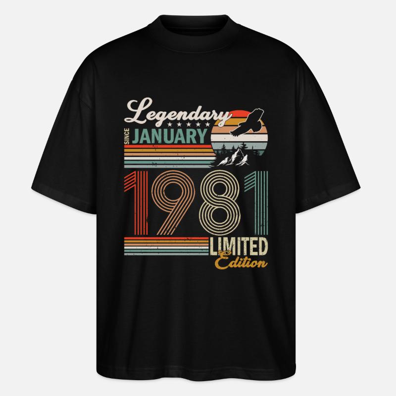 Génial depuis janvier 1981 - T-shirt bio Blaster 2.0 coupe oversize Stanley/Stella Unisexe - noir