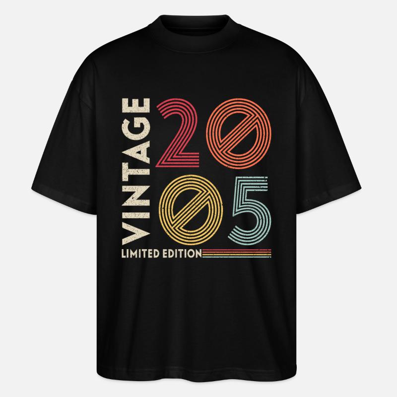 Millésime 2005 - T-shirt bio Blaster 2.0 coupe oversize Stanley/Stella Unisexe - noir