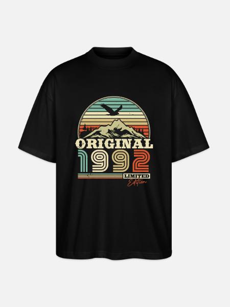 Retro 1992 Gift - Stanley/Stella Oversized Unisex Organic T-shirt Blaster 2.0 - black