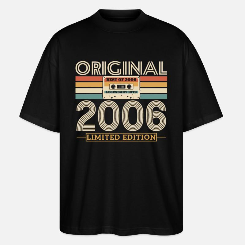 Cadeau d’anniversaire unique 2006 - T-shirt bio Blaster 2.0 coupe oversize Stanley/Stella Unisexe - noir