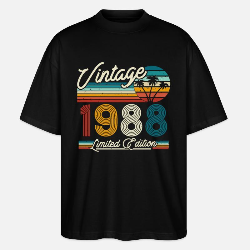 Cadeau 35/36 Millésime 1988 - T-shirt bio Blaster 2.0 coupe oversize Stanley/Stella Unisexe - noir