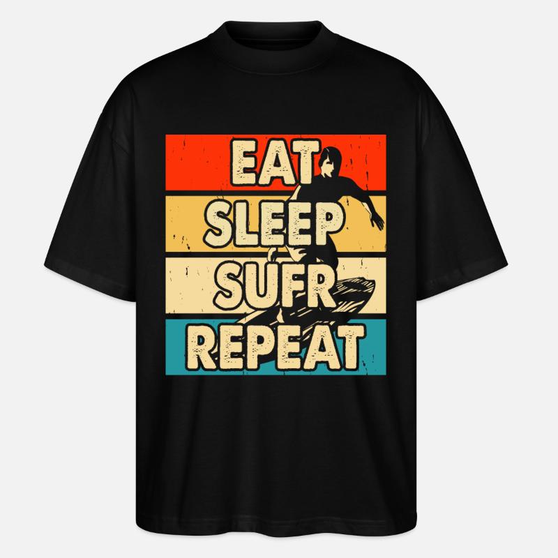 Surfen Surfer - Stanley/Stella Oversized Unisex Bio T-Shirt Blaster 2.0 - Schwarz