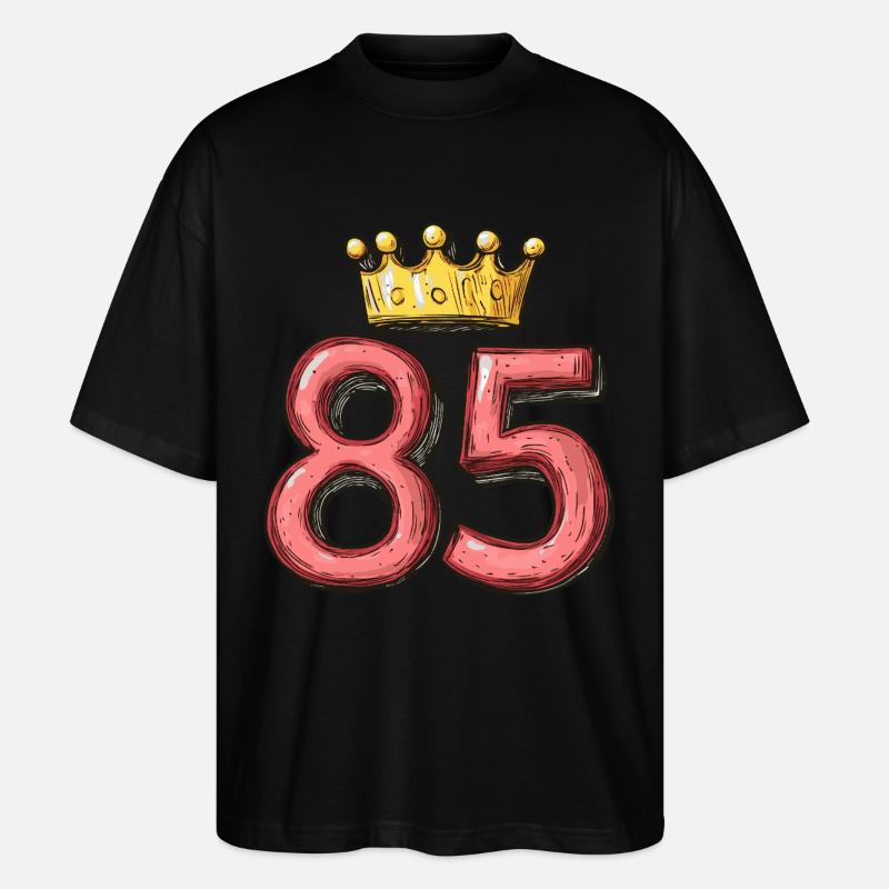85 Zahl Krone - Stanley/Stella Oversized Unisex Bio T-Shirt Blaster 2.0 - Schwarz