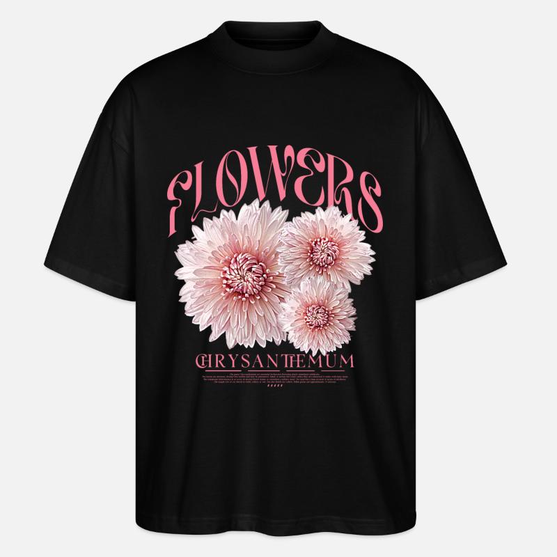 Chrysanthèmes, Chrysanthèmes, Fleur, Fleurs - T-shirt bio Blaster 2.0 coupe oversize Stanley/Stella Unisexe - noir