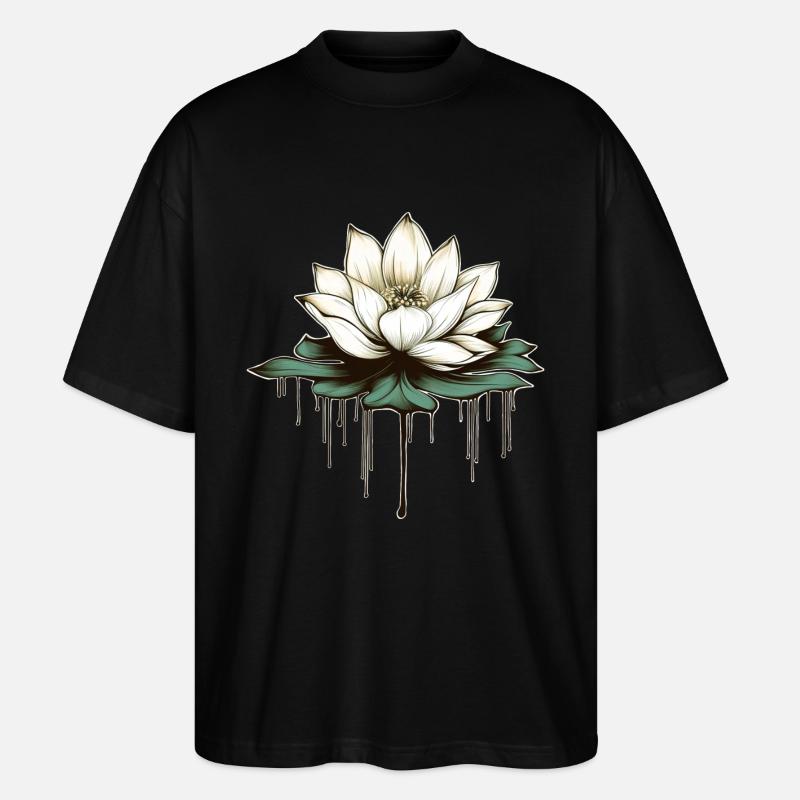 Fleur de lotus - T-shirt bio Blaster 2.0 coupe oversize Stanley/Stella Unisexe - noir