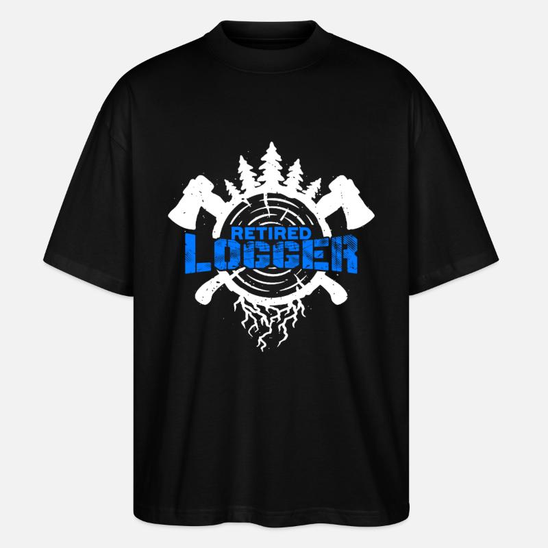 Logger Retired Logger - Stanley/Stella Oversized Unisex Organic T-shirt Blaster 2.0 - black