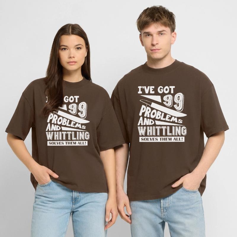 Whittling Solves All Problems Stanley/Stella Oversized Unisex Organic T-shirt Blaster 2.0