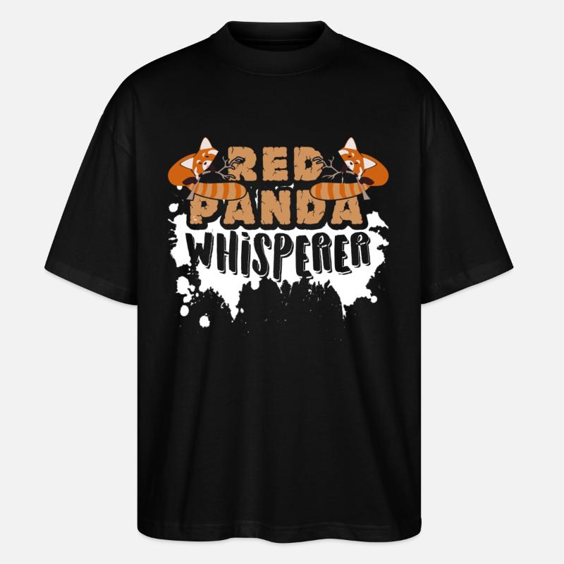 Red Panda Whisperer - Stanley/Stella Oversized Unisex Organic T-shirt Blaster 2.0 - black