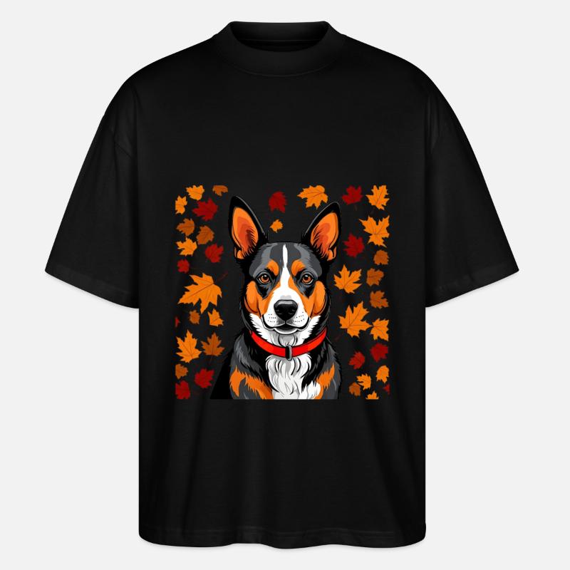 Herbst-Hund - Stanley/Stella Oversized Unisex Bio T-Shirt Blaster 2.0 - Schwarz