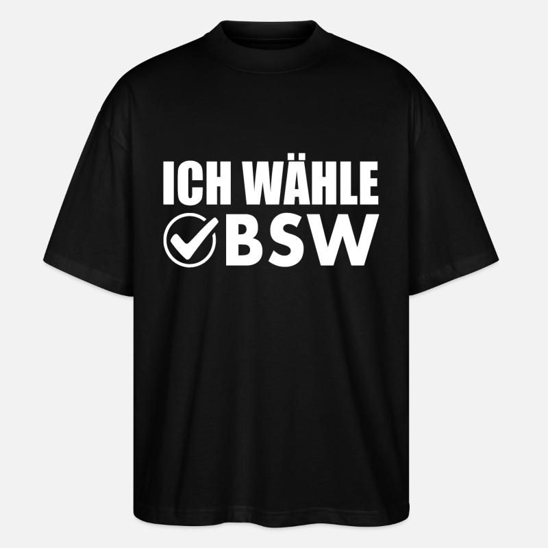 ich wähle bsw - Stanley/Stella Oversized Unisex Bio T-Shirt Blaster 2.0 - Schwarz