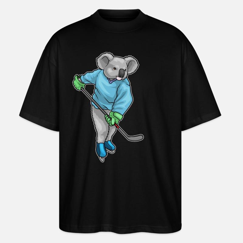 Koala Eishockey Eishockeyschläger - Stanley/Stella Oversized Unisex Bio T-Shirt Blaster 2.0 - Schwarz