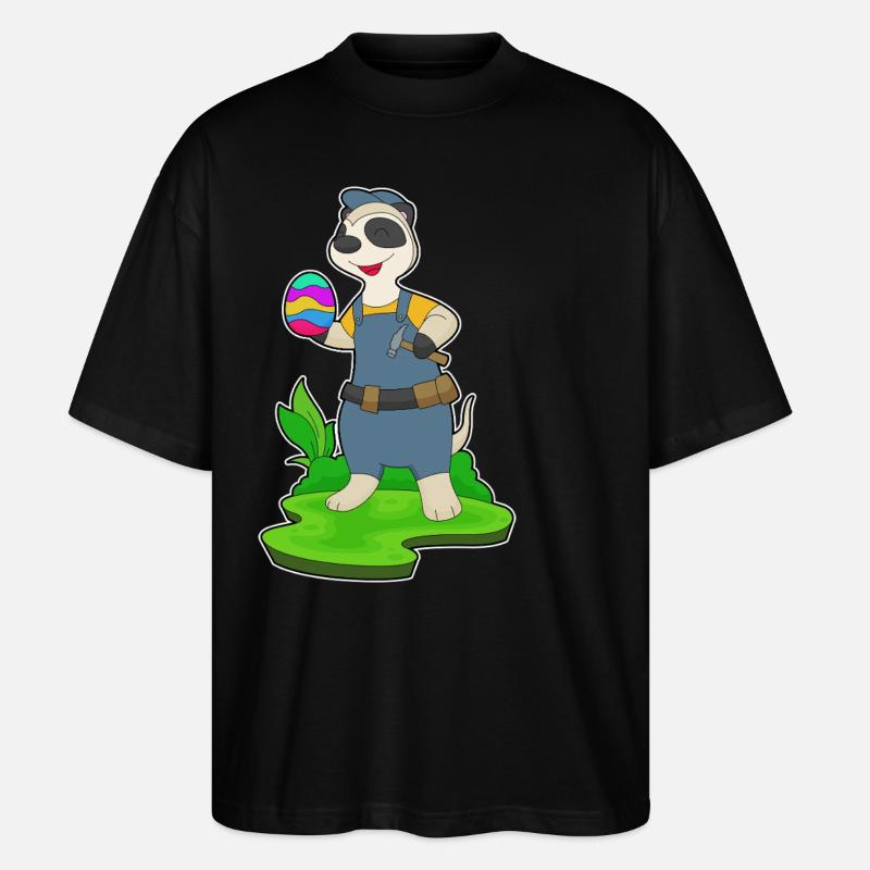 Suricate Charpentier de Pâques - T-shirt bio Blaster 2.0 coupe oversize Stanley/Stella Unisexe - noir