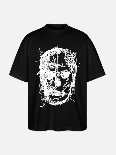 Skull Drawing - Stanley/Stella Oversized Unisex Organic T-shirt Blaster 2.0 - black