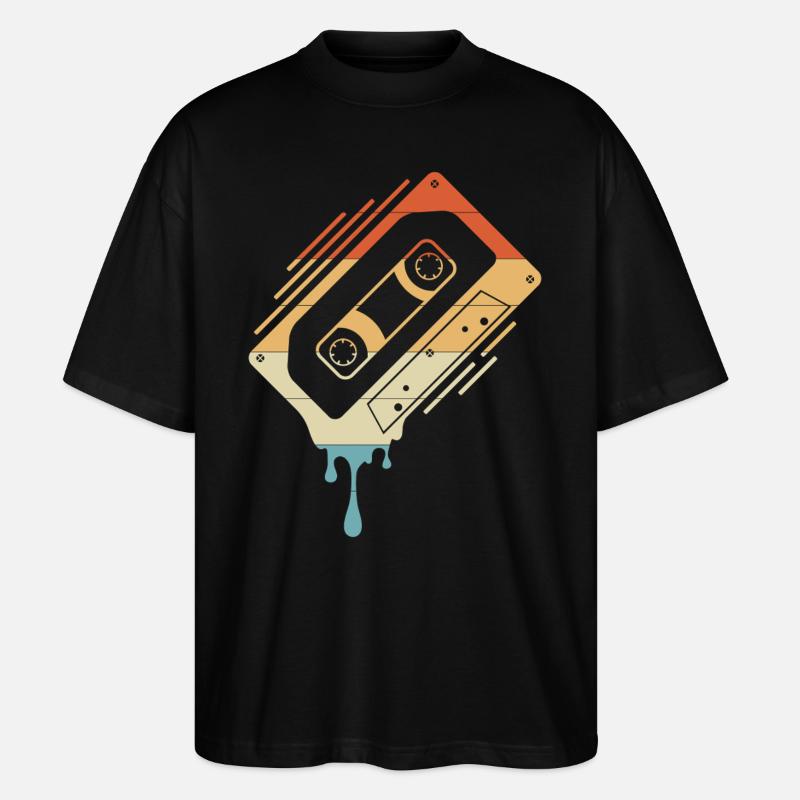 Dripping Cassette Tape - Stanley/Stella Oversized Unisex Organic T-shirt Blaster 2.0 - black