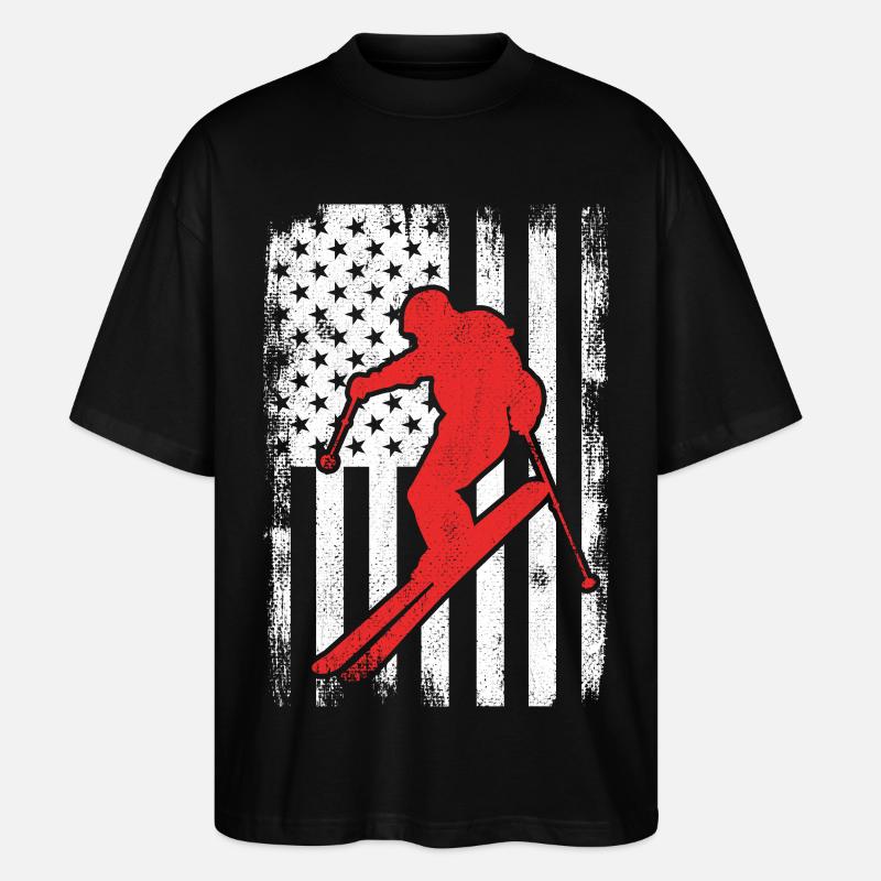 4. Juli Ski USA - Stanley/Stella Oversized Unisex Bio T-Shirt Blaster 2.0 - Schwarz
