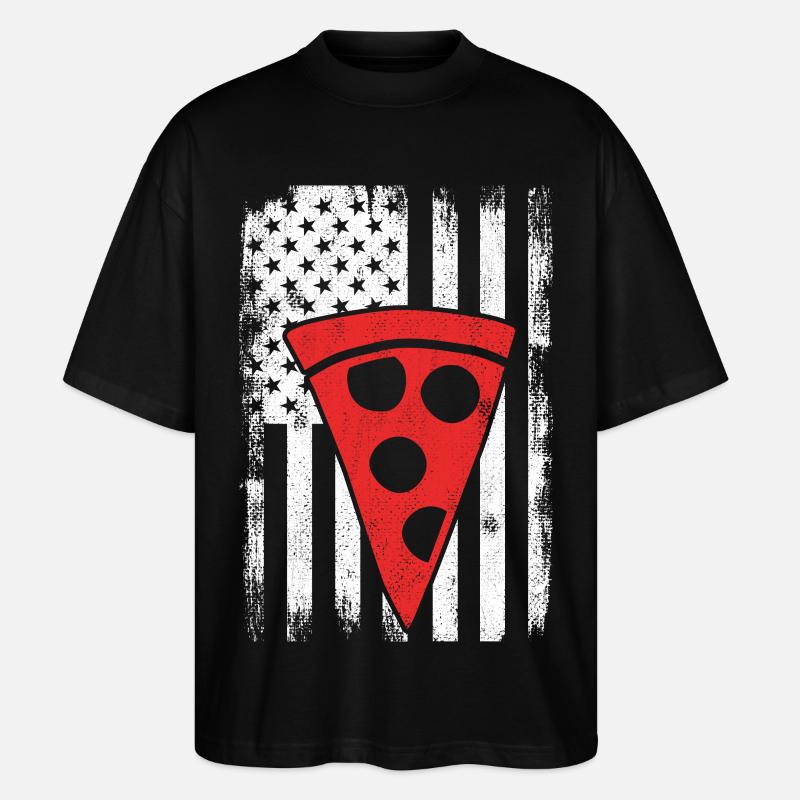 USA Pizza - Stanley/Stella Oversized Unisex Bio T-Shirt Blaster 2.0 - Schwarz