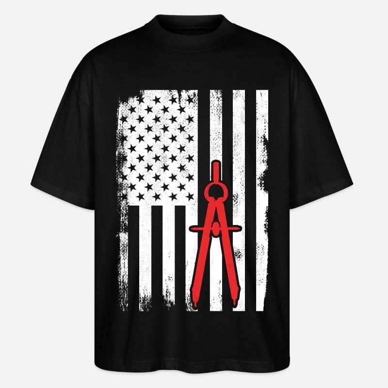 Architecture USA Drapeau - T-shirt bio Blaster 2.0 coupe oversize Stanley/Stella Unisexe - noir