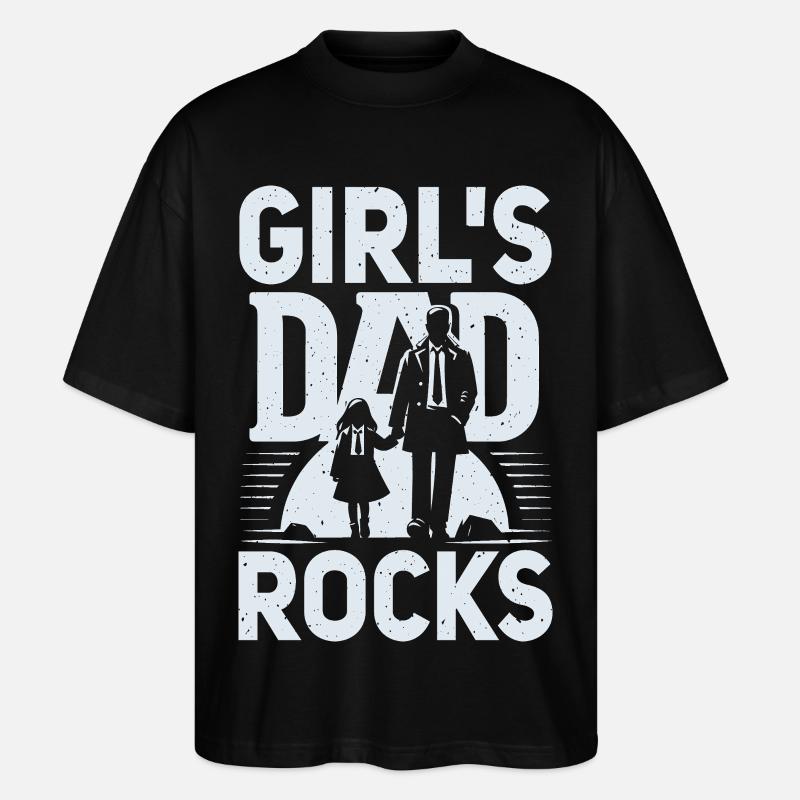 Mädchen Papa rockt Silhouette Design - Stanley/Stella Oversized Unisex Bio T-Shirt Blaster 2.0 - Schwarz