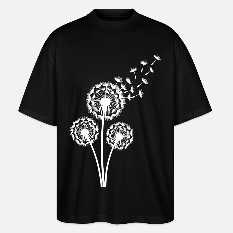 Löwenzahn im Wind Samenflug - Stanley/Stella Oversized Unisex Bio T-Shirt Blaster 2.0 - Schwarz