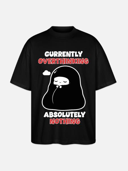 Overthinking Nothing Manga Chibi Humor - Stanley/Stella Oversized Unisex Organic T-shirt Blaster 2.0 - black